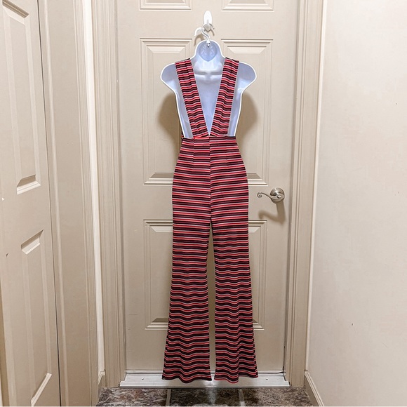 🚫Sold🚫Reformation Petites Vice Jumpsuit Sunset Stripe Size XSP New With Tags - Picture 4 of 5